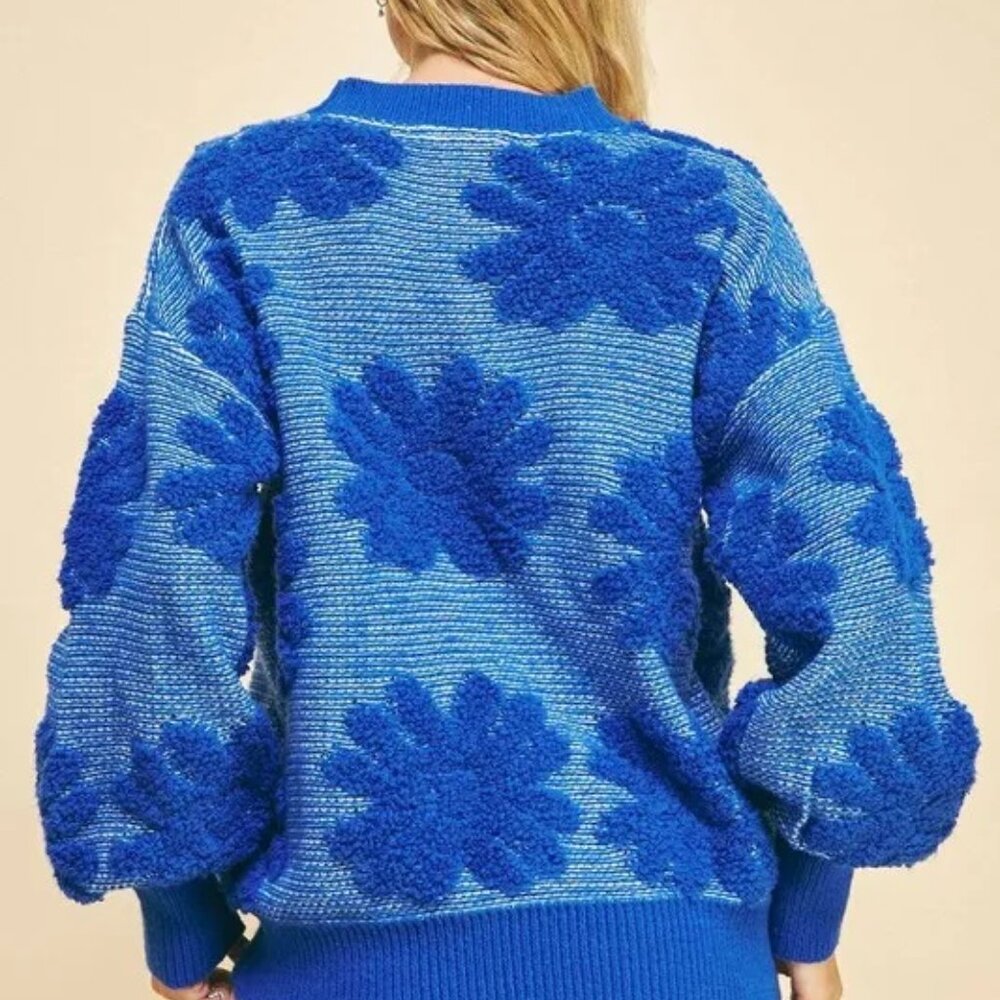 Davi & Dani NEW 3D Flower Texture Round Neck Drop… - image 2